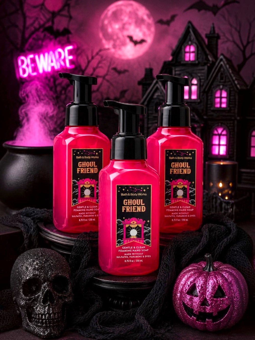 Bath & Body Works NEW Ghoul Friend Foaming Hand Soap Lot of 3 Halloween